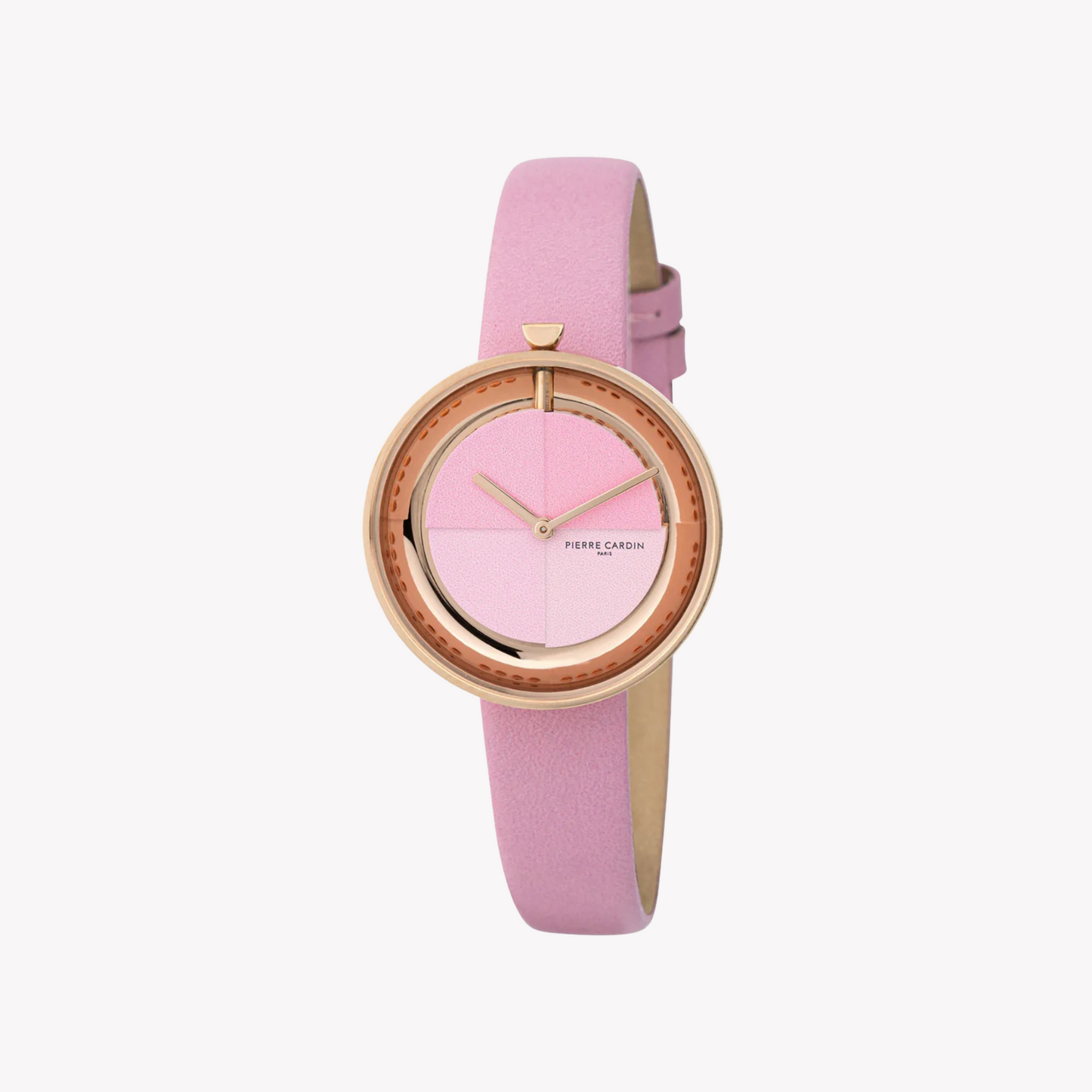 Montre femme Pierre Cardin en cuir rose, boîtier or rose | CMA.0004