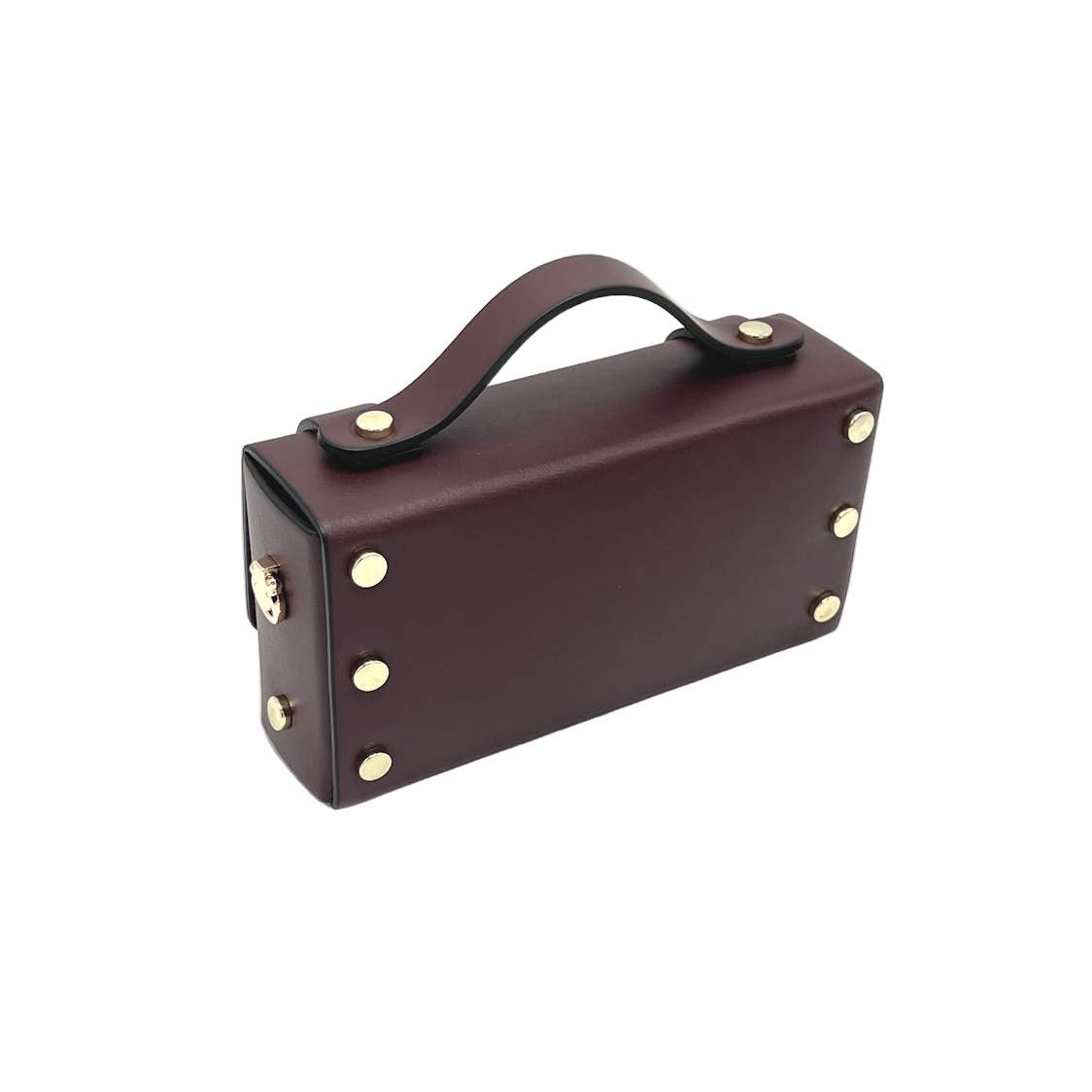 Mini clutch tas van echt leer met ketting, Gemaakt in Italië, art. 112591: Wit