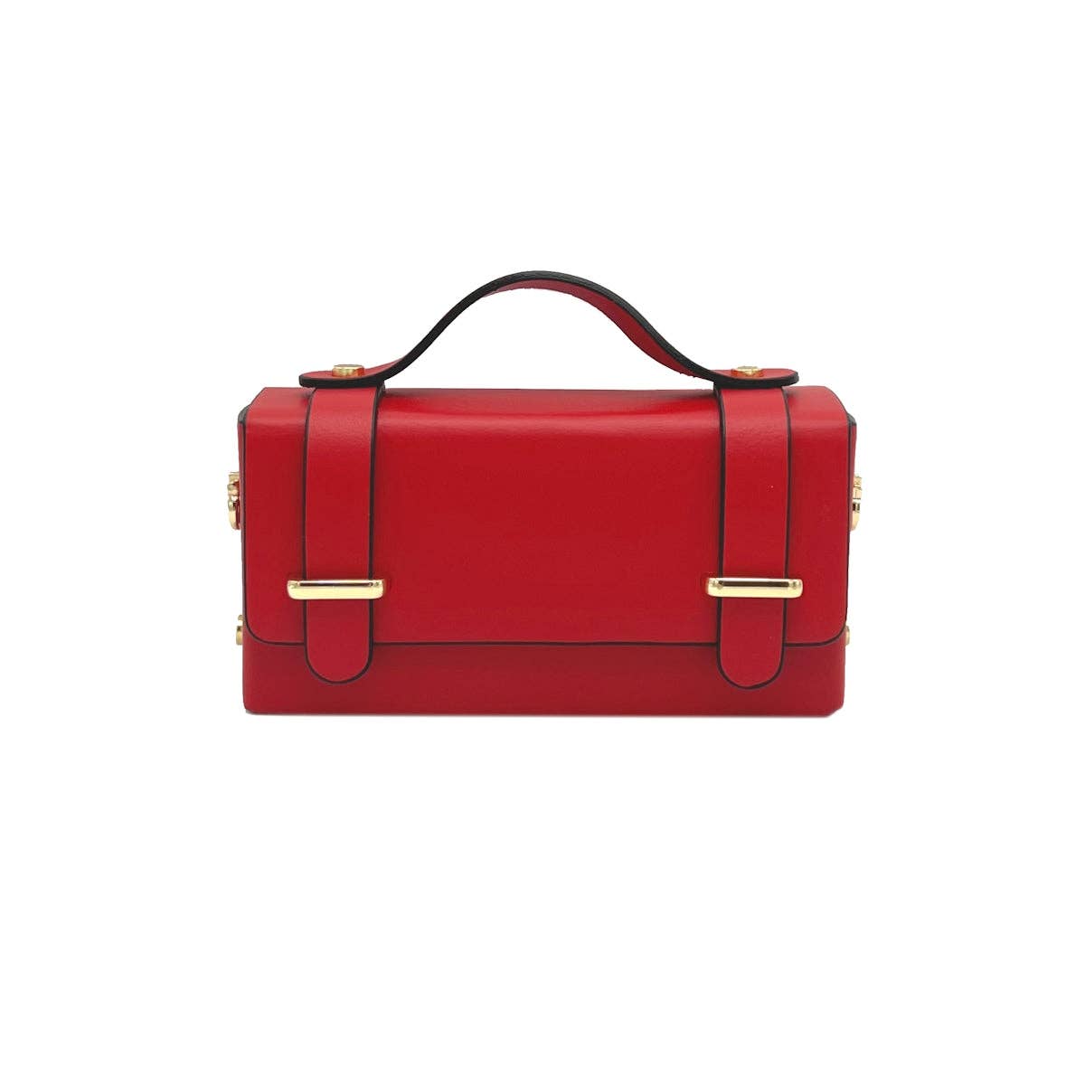 Mini clutch tas van echt leer met ketting, Gemaakt in Italië, art. 112591: Bordeaux