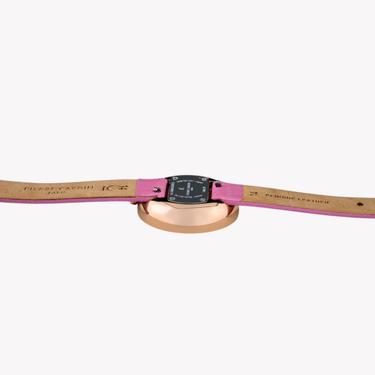Pierre Cardin Women's Pink Leather Watch, Rose Gold Case | CMA.0004
