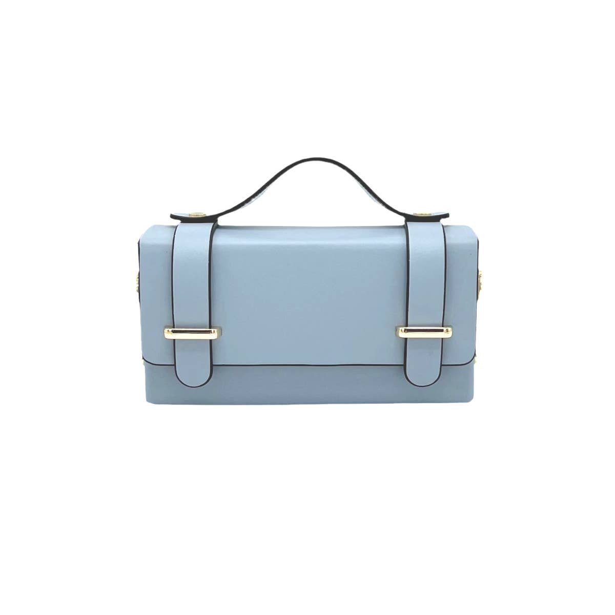 Mini clutch tas van echt leer met ketting, Gemaakt in Italië, art. 112591: Wit