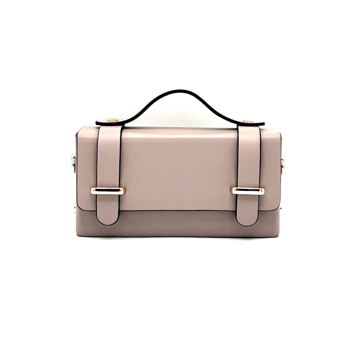Mini clutch tas van echt leer met ketting, Gemaakt in Italië, art. 112591: Wit
