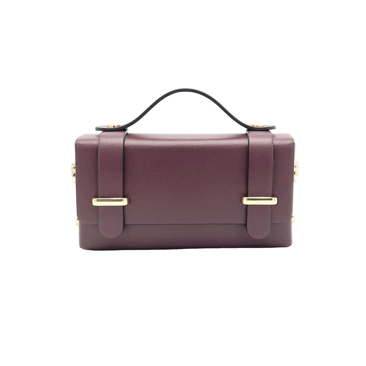 Mini clutch tas van echt leer met ketting, Gemaakt in Italië, art. 112591: Wit