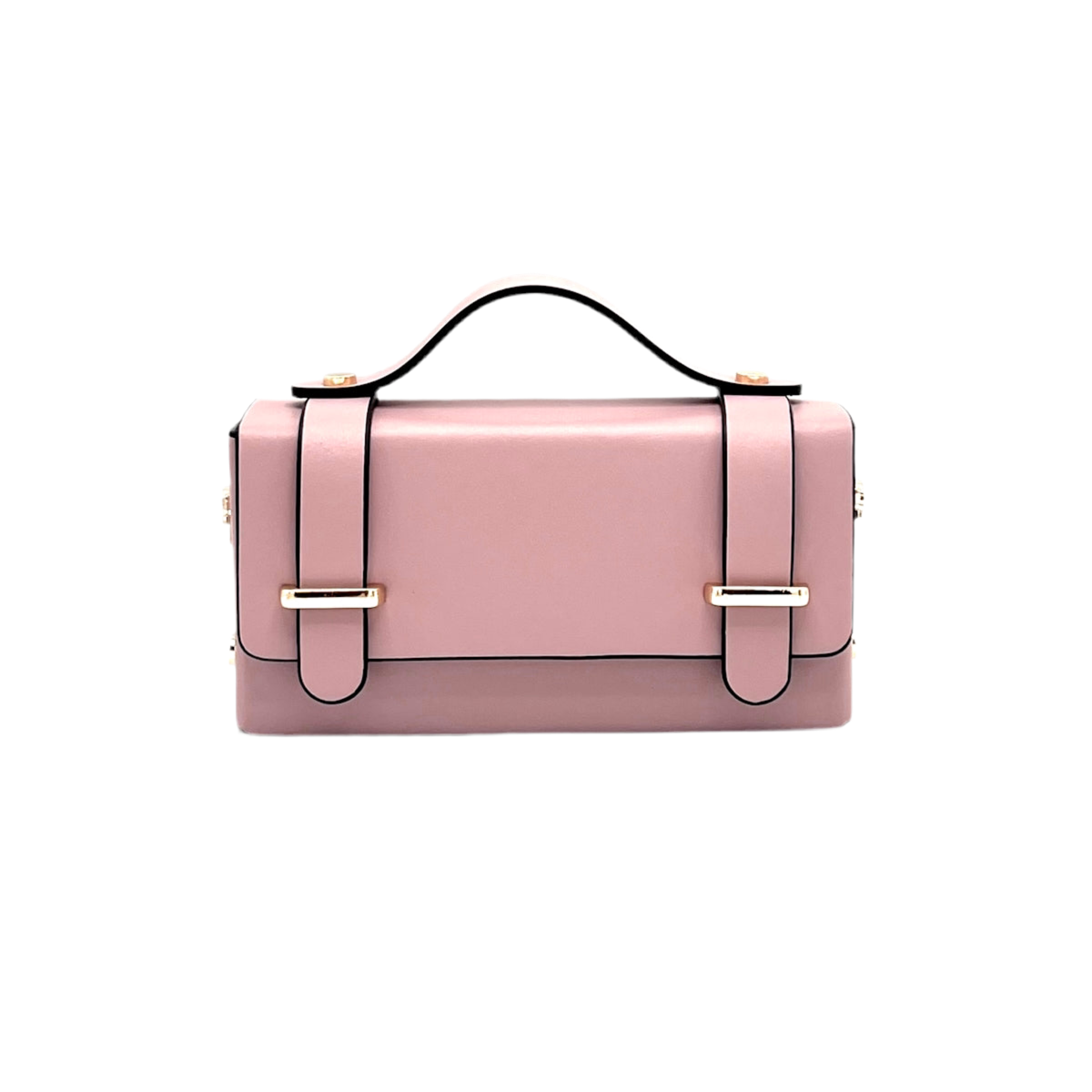 Mini clutch tas van echt leer met ketting, Gemaakt in Italië, art. 112591: Wit