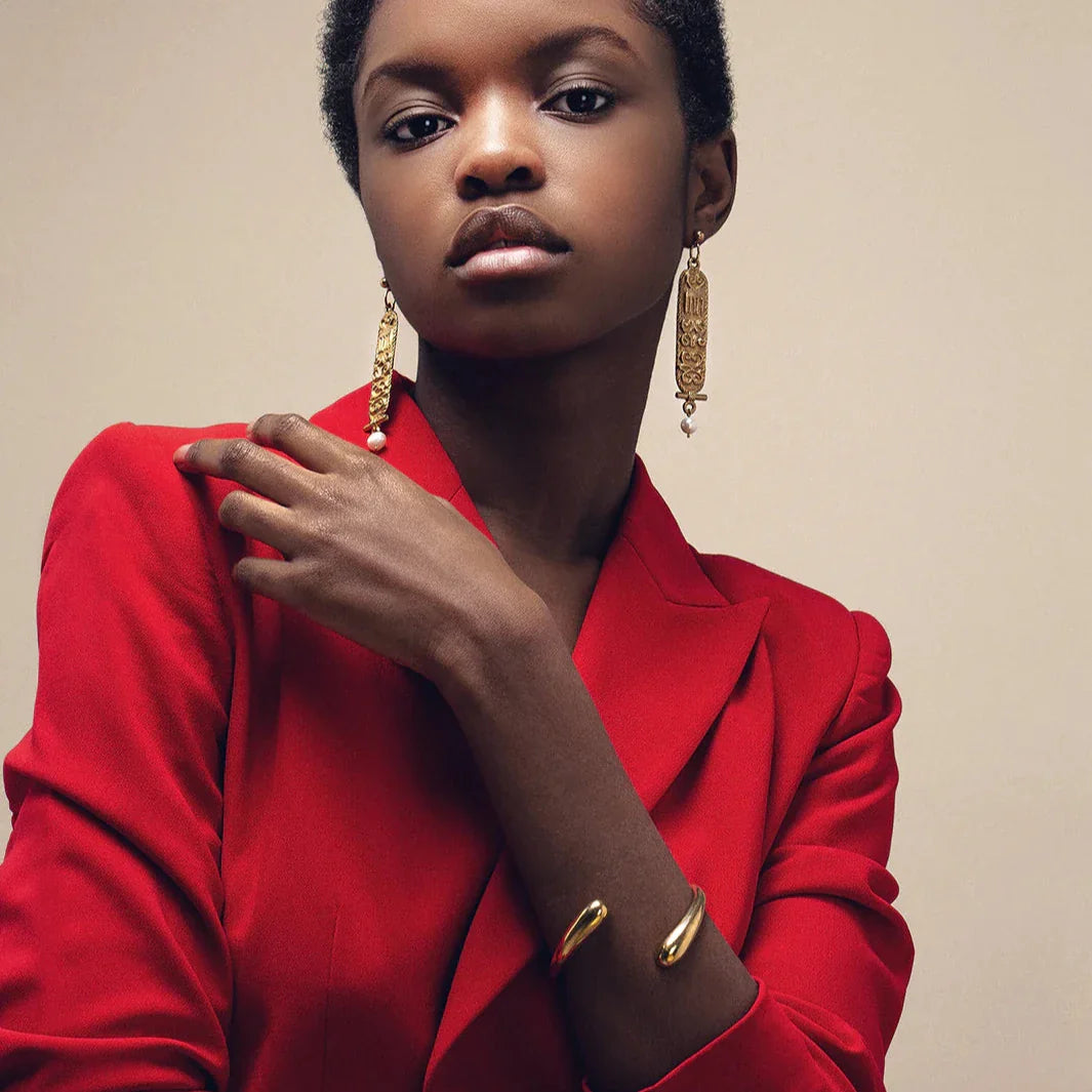 Jelani Twisted Recycled Brass Bangle-0