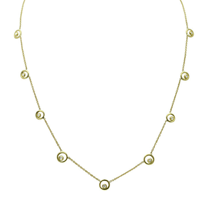 Karma Chain- 14K Gold with Ripples or Diamonds