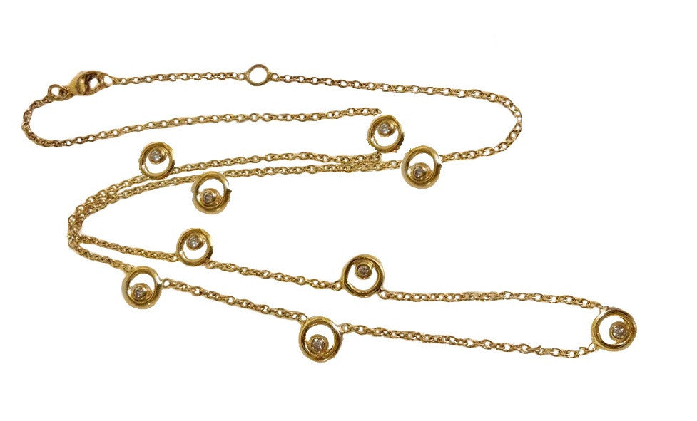 Karma Chain- 14K Gold with Ripples or Diamonds