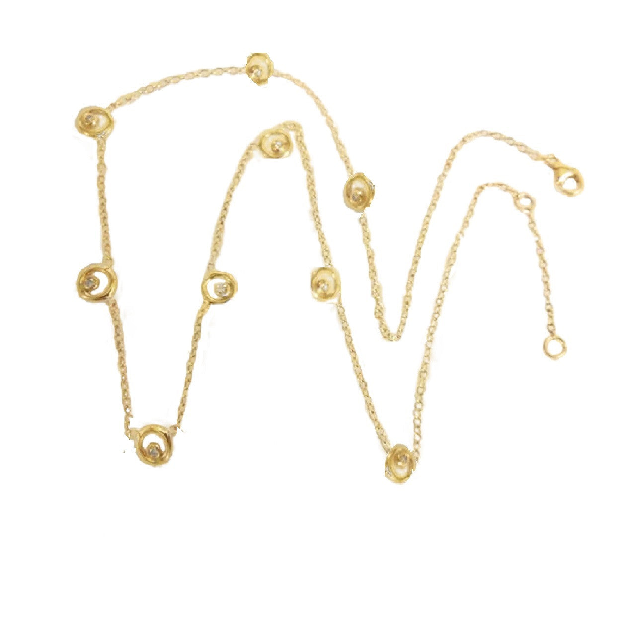Karma Chain- 14K Gold with Ripples or Diamonds