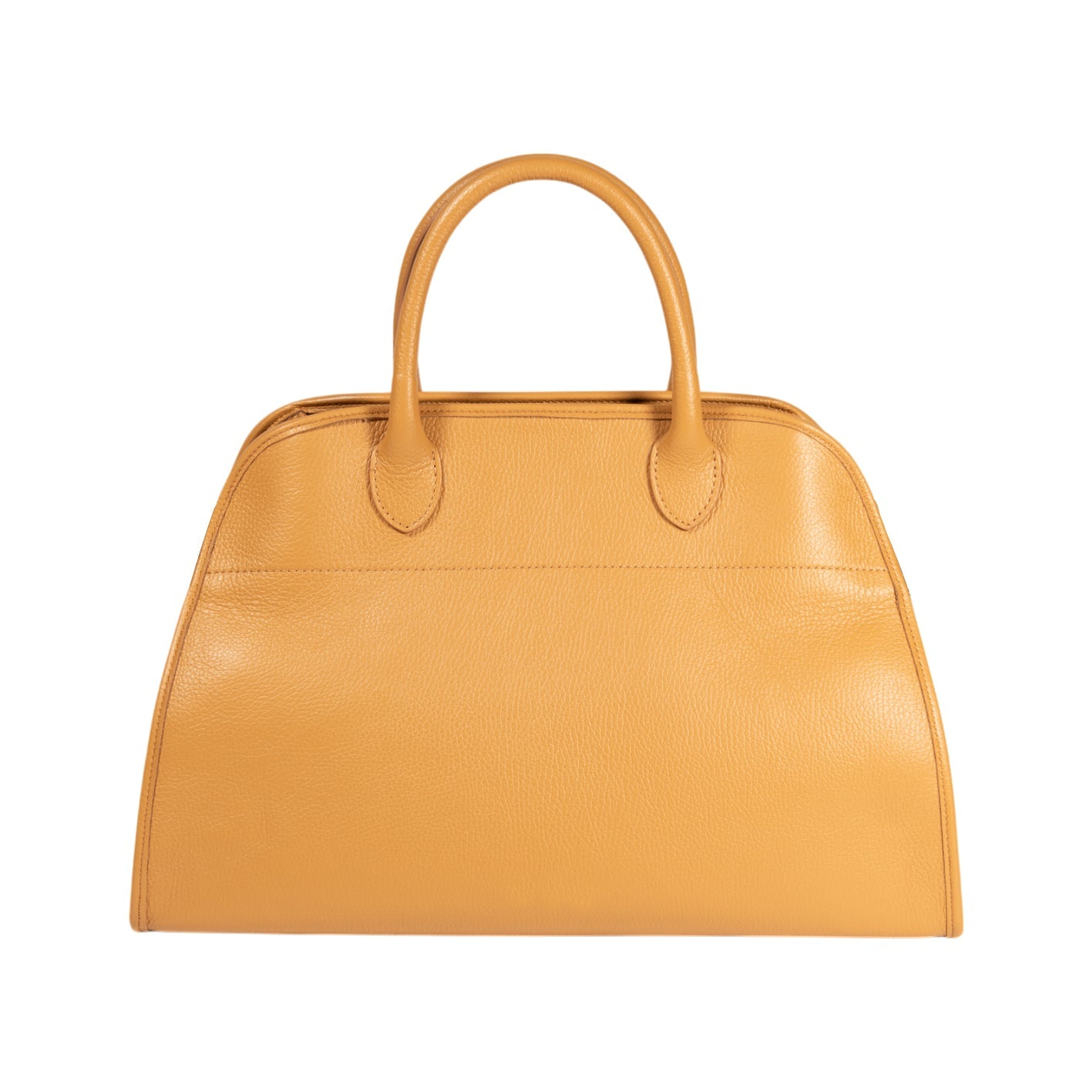 RB1032CQ | FRIDA Women's Handbag in Genuine Leather Made in Italy. Polished Gold Metal Accessories - Tan Color - Dimensions: 43 x 29 x 24 + 12 cm (Handle Drop)