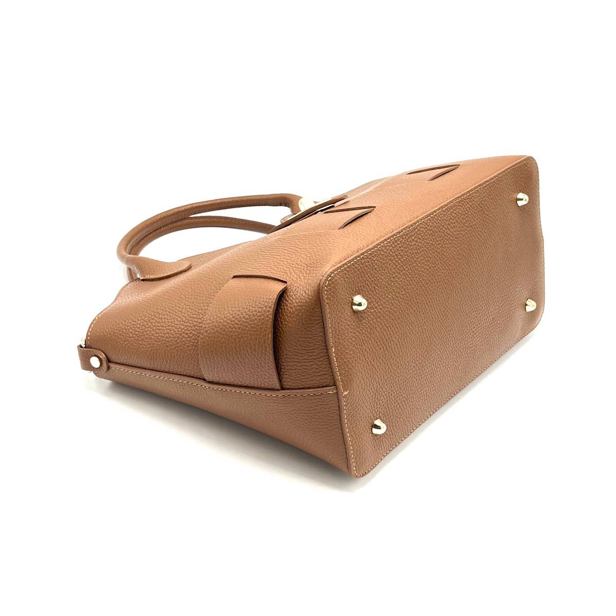 Schoudertas van echt leer, Made in Italy, art. 112599: Brown