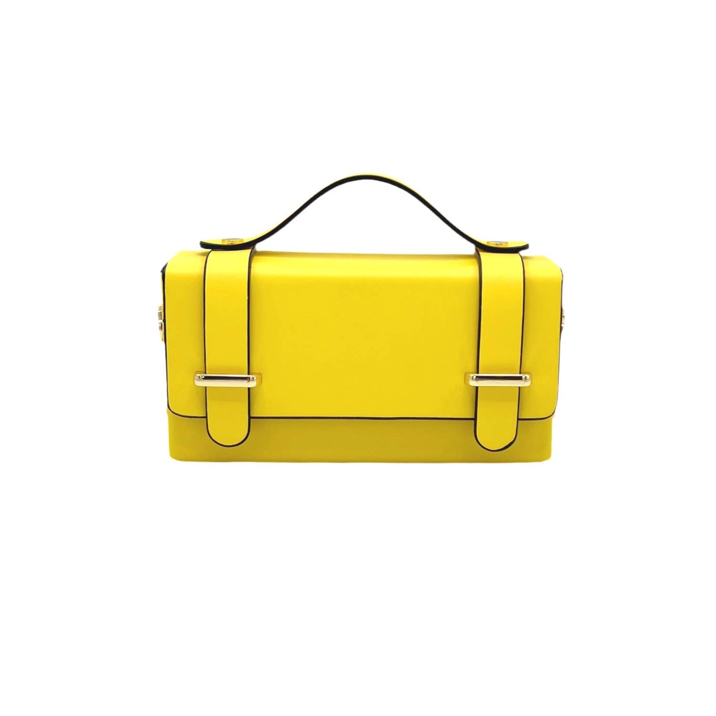 Mini clutch tas van echt leer met ketting, Gemaakt in Italië, art. 112591: Wit